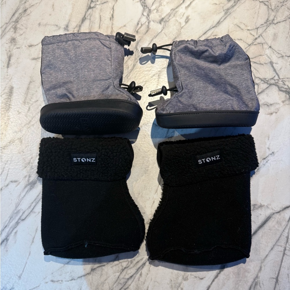 Stonz Black and Gray Removable Fleece Boot Liners